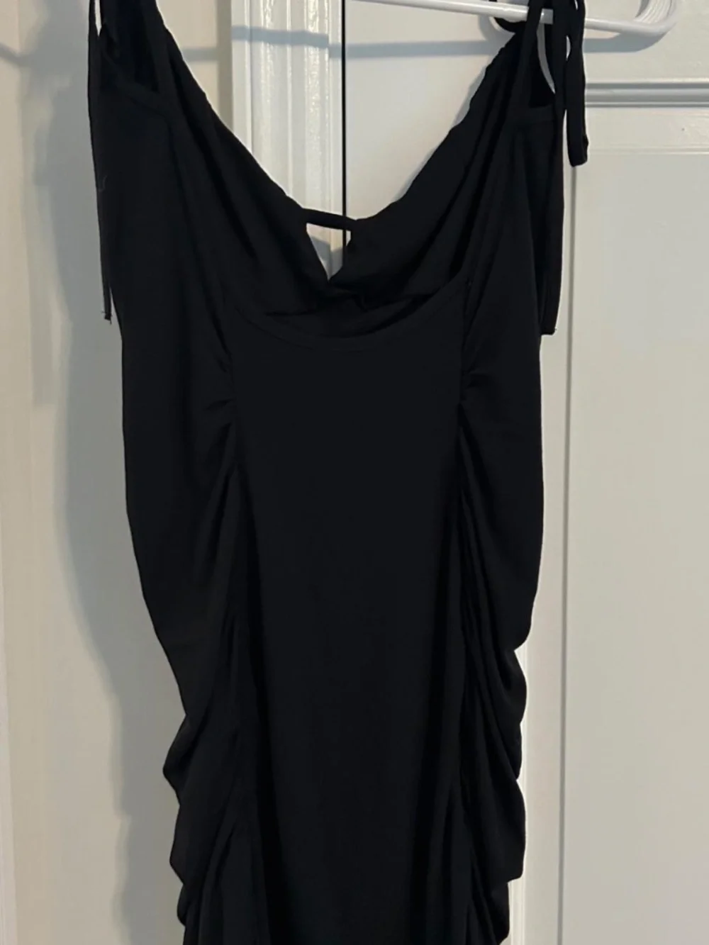 ASOS Black Ruched mini Bodycon Dress Size 6 - Picture 5 of 6